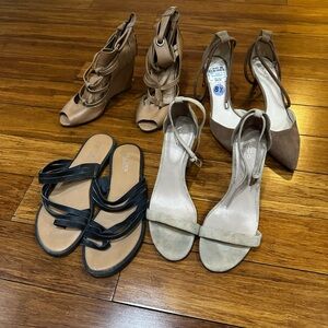 Bundle x 4 Aldo & other brands Women's Wedges in Tan Black 8.5 US